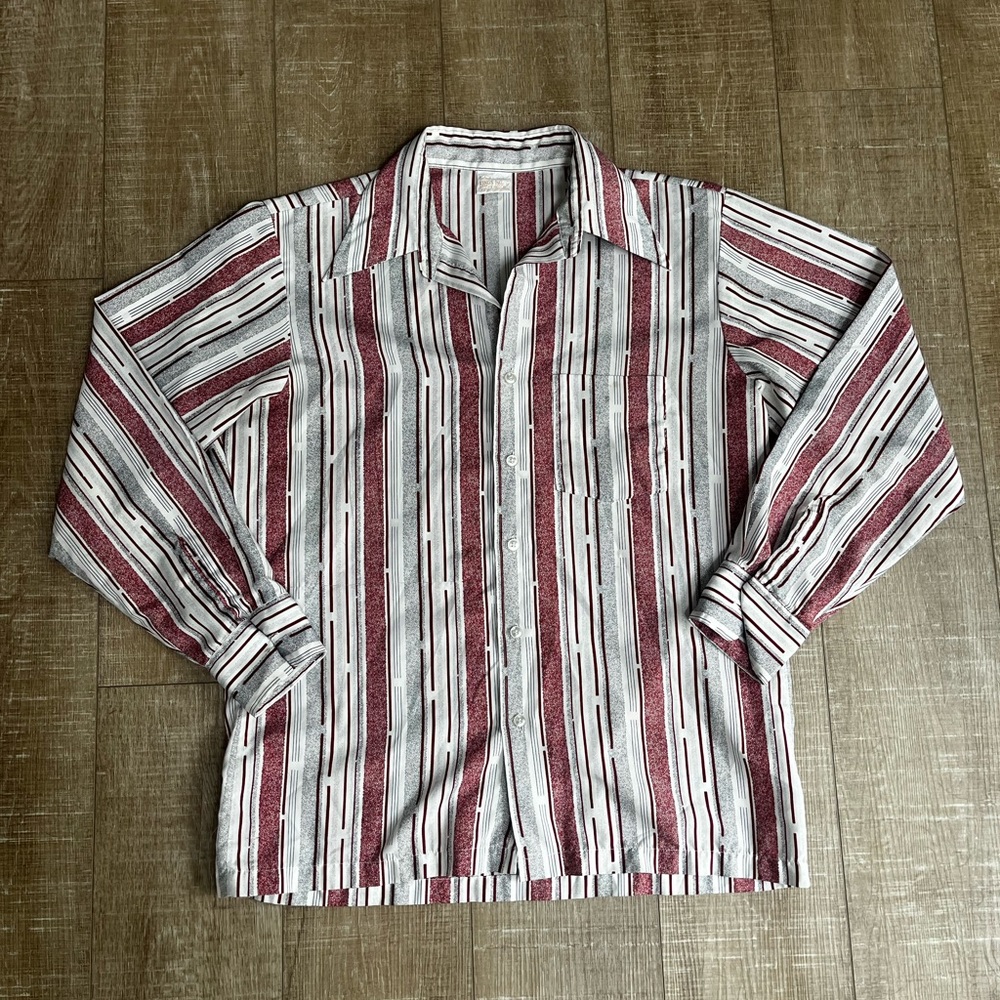 Vintage Sears Kings Road 1970s Disco Button Down